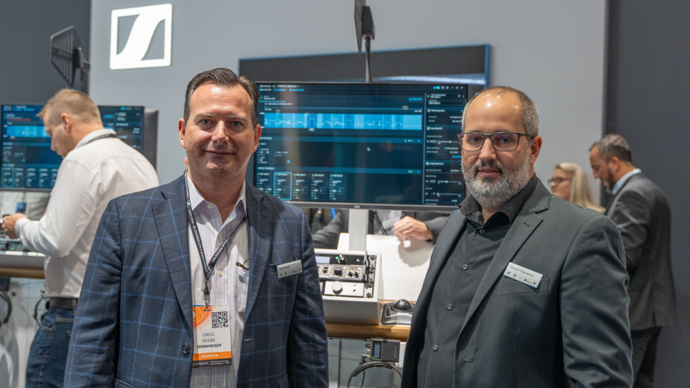 (L-R): Greg Beebe, pictured with Vincent Tilgenkamp, Technical Project Coordinator, Sennheiser & Neumann Benelux 
